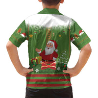 Christmas Costume Elf Hawaiian Shirt Santa Little Helper Green - Wonder Print Shop