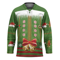Christmas Costume Elf Hockey Jersey Santa Little Helper Green - Wonder Print Shop