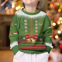 Christmas Costume Elf Kid Ugly Christmas Sweater Santa Little Helper Green - Wonder Print Shop