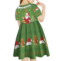 Christmas Costume Elf Kid Short Sleeve Dress Santa Little Helper Green - Wonder Print Shop