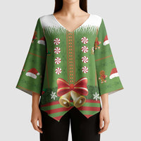 Christmas Costume Elf Kimono Sleeve Blouse Santa Little Helper Green - Wonder Print Shop