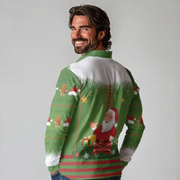 Christmas Costume Elf Long Sleeve Polo Shirt Santa Little Helper Green - Wonder Print Shop