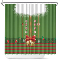 Christmas Costume Elf Shower Curtain Santa Little Helper Green - Wonder Print Shop