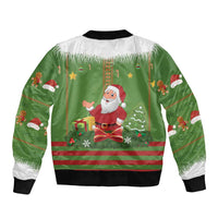 Christmas Costume Elf Sleeve Zip Bomber Jacket Santa Little Helper Green - Wonder Print Shop