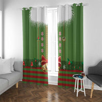 Christmas Costume Elf Window Curtain Santa Little Helper Green - Wonder Print Shop