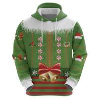 Christmas Costume Elf Zip Hoodie Santa Little Helper Green - Wonder Print Shop