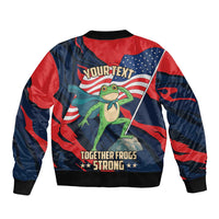 Portland Frog Protest Personalized Bomber Jacket Frogs Together Strong - Wonder Print Shop