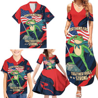 Portland Frog Protest Personalized Family Matching Summer Maxi Dress and Hawaiian Shirt Frogs Together Strong - Wonder Print Shop