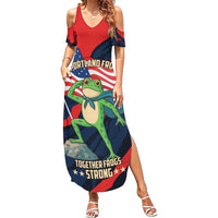 Portland Frog Protest Personalized Family Matching Summer Maxi Dress and Hawaiian Shirt Frogs Together Strong - Wonder Print Shop