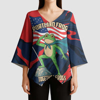 Portland Frog Protest Personalized Kimono Sleeve Blouse Frogs Together Strong - Wonder Print Shop