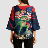 Portland Frog Protest Personalized Kimono Sleeve Blouse Frogs Together Strong - Wonder Print Shop