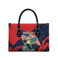 Portland Frog Protest Personalized Leather Bag Frogs Together Strong - Wonder Print Shop
