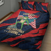 Portland Frog Protest Personalized Quilt Bed Set Frogs Together Strong - Wonder Print Shop