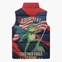 Portland Frog Protest Personalized Sleeveless Puffer Jacket Frogs Together Strong - Wonder Print Shop