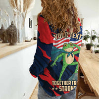 Portland Frog Protest Personalized Women Casual Shirt Frogs Together Strong - Wonder Print Shop