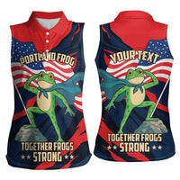 Portland Frog Protest Personalized Women Sleeveless Polo Shirt Frogs Together Strong - Wonder Print Shop