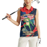 Portland Frog Protest Personalized Women Sleeveless Polo Shirt Frogs Together Strong - Wonder Print Shop