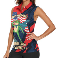 Portland Frog Protest Personalized Women Sleeveless Polo Shirt Frogs Together Strong - Wonder Print Shop