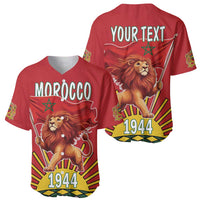 Personalized Morocco Proclamation Day 1944 Baseball Jersey Barbary Lion With Flag - Wonder Print Shop