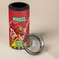 Personalized Morocco Proclamation Day 1944 4 in 1 Can Cooler Tumbler Barbary Lion With Flag - Wonder Print Shop