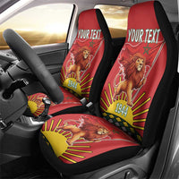 Personalized Morocco Proclamation Day 1944 Car Seat Cover Barbary Lion With Flag - Wonder Print Shop