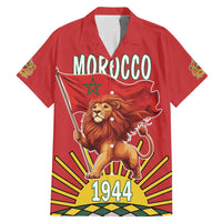 Personalized Morocco Proclamation Day 1944 Family Matching Mermaid Dress and Hawaiian Shirt Barbary Lion With Flag - Wonder Print Shop
