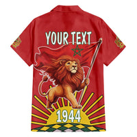 Personalized Morocco Proclamation Day 1944 Family Matching Tank Maxi Dress and Hawaiian Shirt Barbary Lion With Flag - Wonder Print Shop