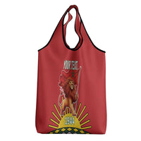 Personalized Morocco Proclamation Day 1944 Grocery Bag Barbary Lion With Flag