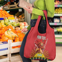 Personalized Morocco Proclamation Day 1944 Grocery Bag Barbary Lion With Flag