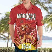 Personalized Morocco Proclamation Day 1944 Hawaiian Shirt Barbary Lion With Flag - Wonder Print Shop