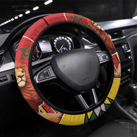 Morocco Proclamation Day 1944 Steering Wheel Cover Barbary Lion With Flag - Wonder Print Shop