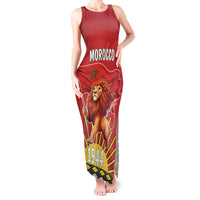 Personalized Morocco Proclamation Day 1944 Tank Maxi Dress Barbary Lion With Flag - Wonder Print Shop