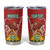 Personalized Morocco Proclamation Day 1944 Tumbler Cup Barbary Lion With Flag - Wonder Print Shop