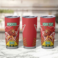 Personalized Morocco Proclamation Day 1944 Tumbler Cup Barbary Lion With Flag - Wonder Print Shop