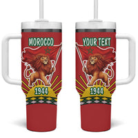 Personalized Morocco Proclamation Day 1944 Tumbler With Handle Barbary Lion With Flag - Wonder Print Shop