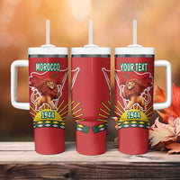 Personalized Morocco Proclamation Day 1944 Tumbler With Handle Barbary Lion With Flag - Wonder Print Shop