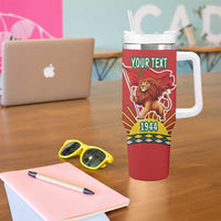 Personalized Morocco Proclamation Day 1944 Tumbler With Handle Barbary Lion With Flag - Wonder Print Shop