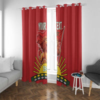 Personalized Morocco Proclamation Day 1944 Window Curtain Barbary Lion With Flag - Wonder Print Shop