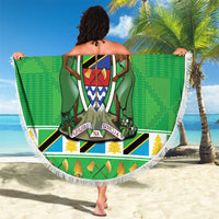 Personalized Tanzania Christmas Beach Blanket Uhuru na Umoja Heri ya Krismasi - Wonder Print Shop