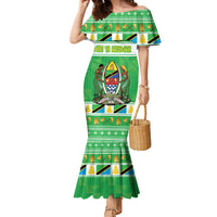 Personalized Tanzania Christmas Family Matching Mermaid Dress and Hawaiian Shirt Uhuru na Umoja Heri ya Krismasi - Wonder Print Shop