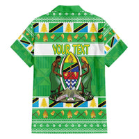 Personalized Tanzania Christmas Family Matching Off Shoulder Short Dress and Hawaiian Shirt Uhuru na Umoja Heri ya Krismasi - Wonder Print Shop