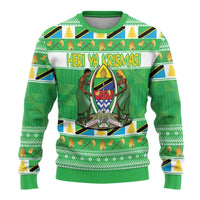 Personalized Tanzania Christmas Ugly Christmas Sweater Uhuru na Umoja Heri ya Krismasi - Wonder Print Shop