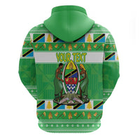 Personalized Tanzania Christmas Zip Hoodie Uhuru na Umoja Heri ya Krismasi - Wonder Print Shop