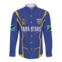 Custom Tanzania Football Long Sleeve Button Shirt Taifa Stars Sporty Style - Wonder Print Shop