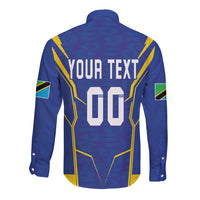 Custom Tanzania Football Long Sleeve Button Shirt Taifa Stars Sporty Style - Wonder Print Shop