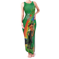 Happy Saint Patrick's Day Family Matching Tank Maxi Dress and Hawaiian Shirt Cheerful Leprechaun Irish Harp