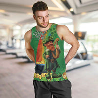 Happy Saint Patrick's Day Men Tank Top Cheerful Leprechaun Irish Harp