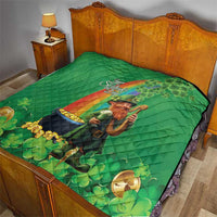 Happy Saint Patrick's Day Quilt Cheerful Leprechaun Irish Harp
