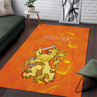 Personalized Netherlands Queen's Day Area Rug Koninginnedag Royal Crown