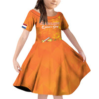 Personalized Netherlands Queen's Day Family Matching Off Shoulder Short Dress and Hawaiian Shirt Koninginnedag Royal Crown